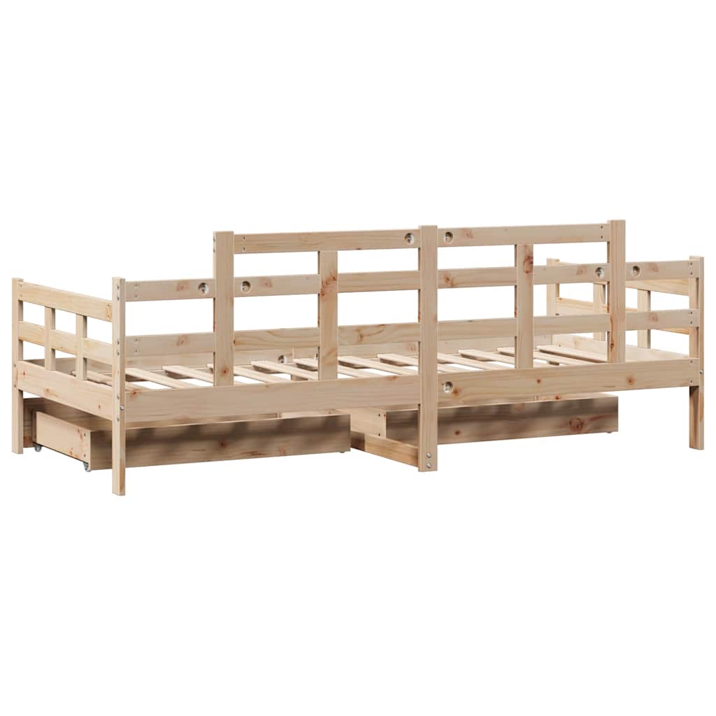 Dagseng med skuffer 90x190 cm heltre furu