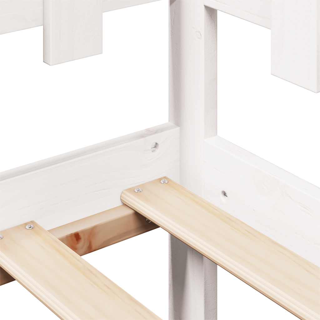 Dagseng med skuffer hvit 90x200 cm heltre furu