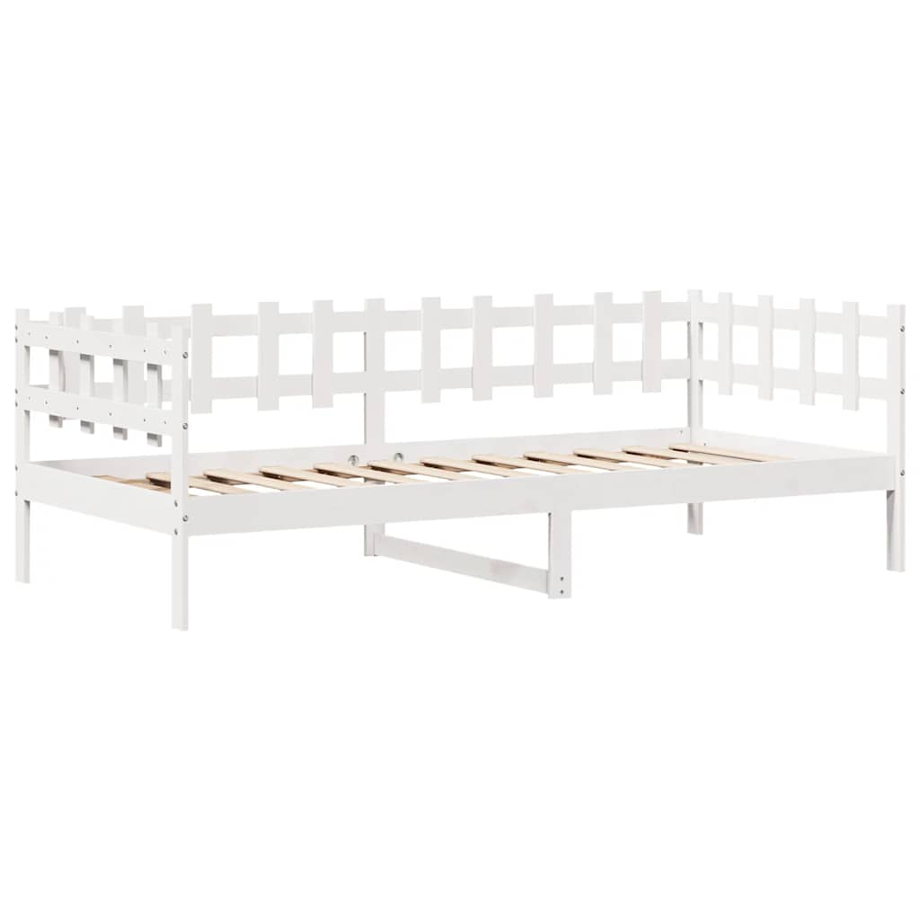Dagseng med skuffer hvit 90x190 cm heltre furu vidaXL