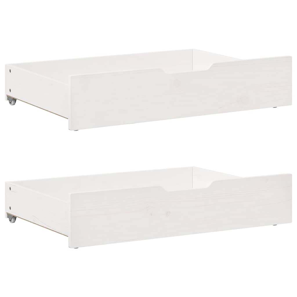 Dagseng med skuffer hvit 90x200 cm heltre furu