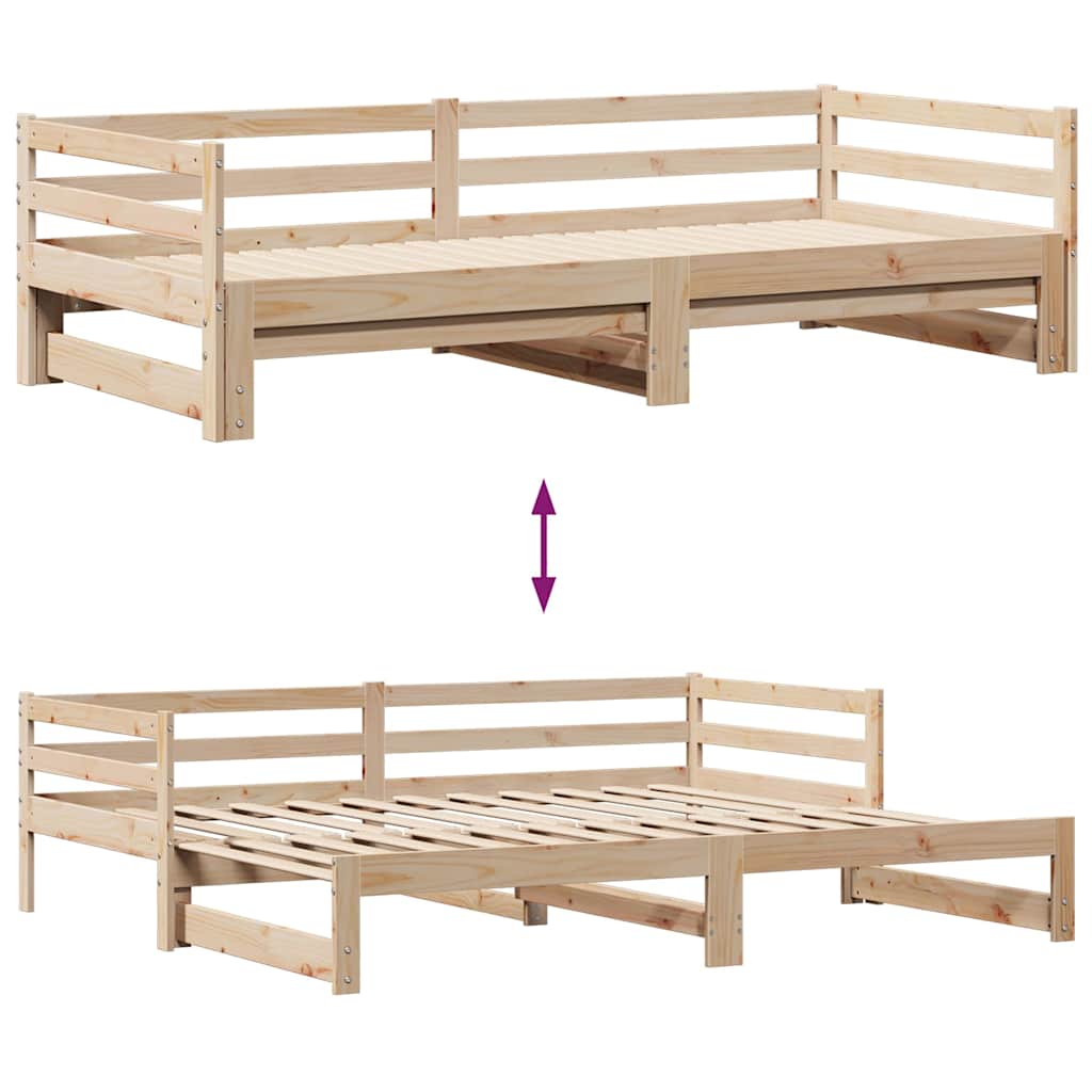 Uttrekkbar dagseng med skuffer uten madrass 90x190 cm