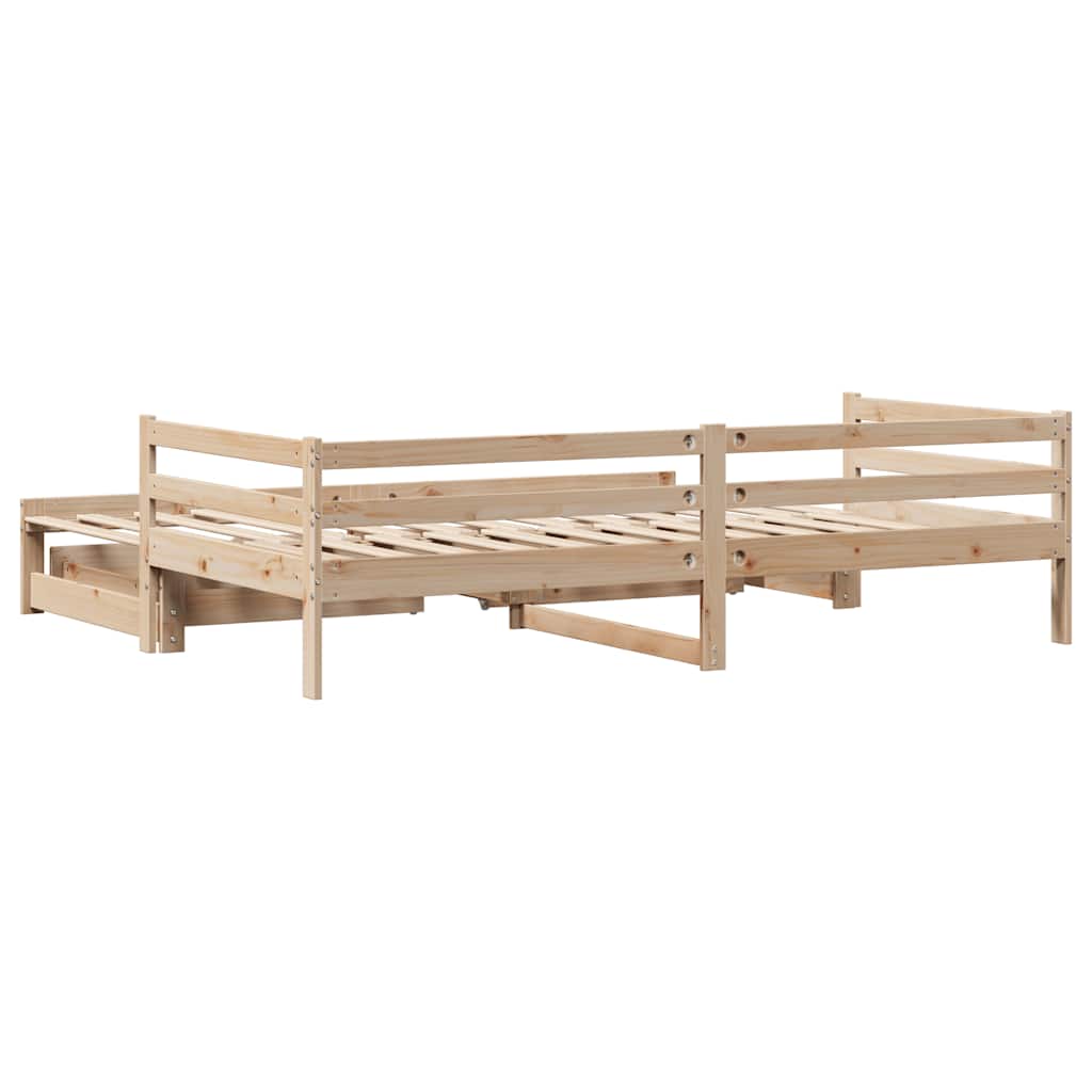 Uttrekkbar dagseng med skuffer uten madrass 90x190 cm