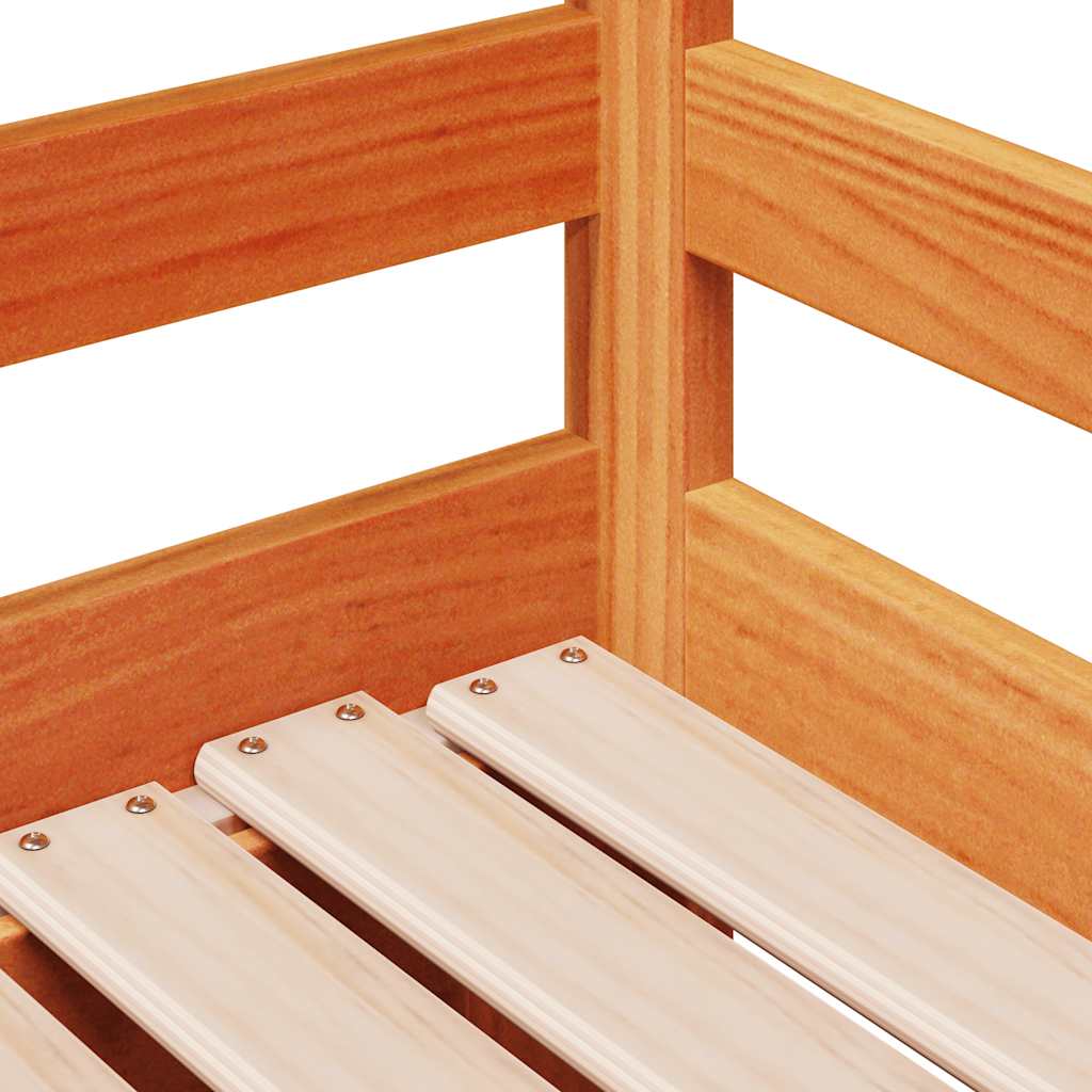 Uttrekkbar dagseng med skuffer voksbrun 90x200 cm heltre furu