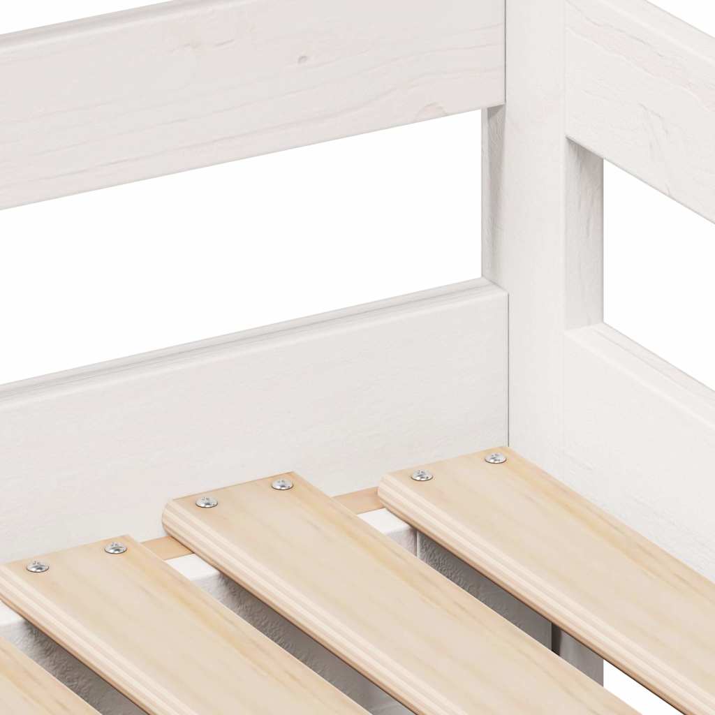 Uttrekkbar dagseng med skuffer uten madrass hvit 90x190 cm