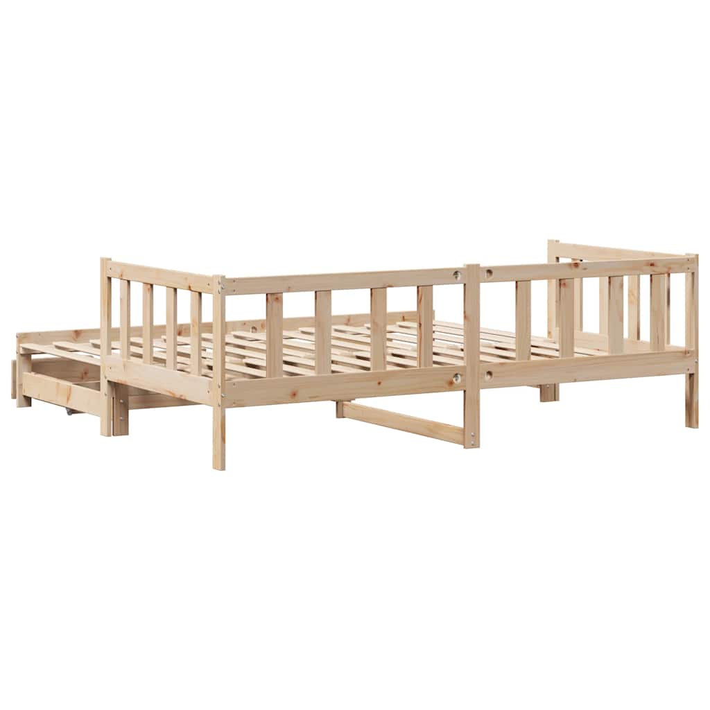 Uttrekkbar dagseng med skuffer uten madrass 80x200 cm