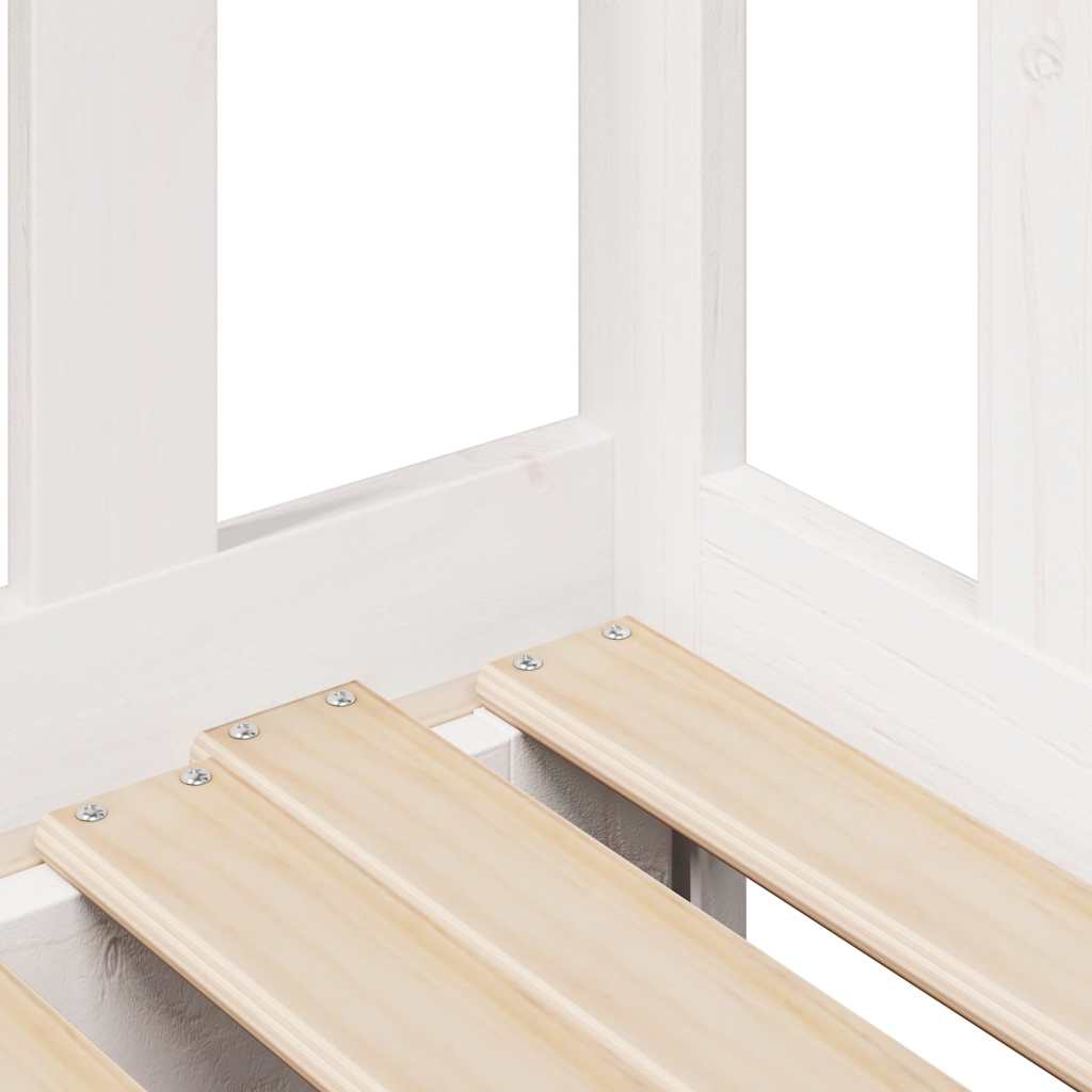 Uttrekkbar dagseng med skuffer uten madrass hvit 80x200 cm