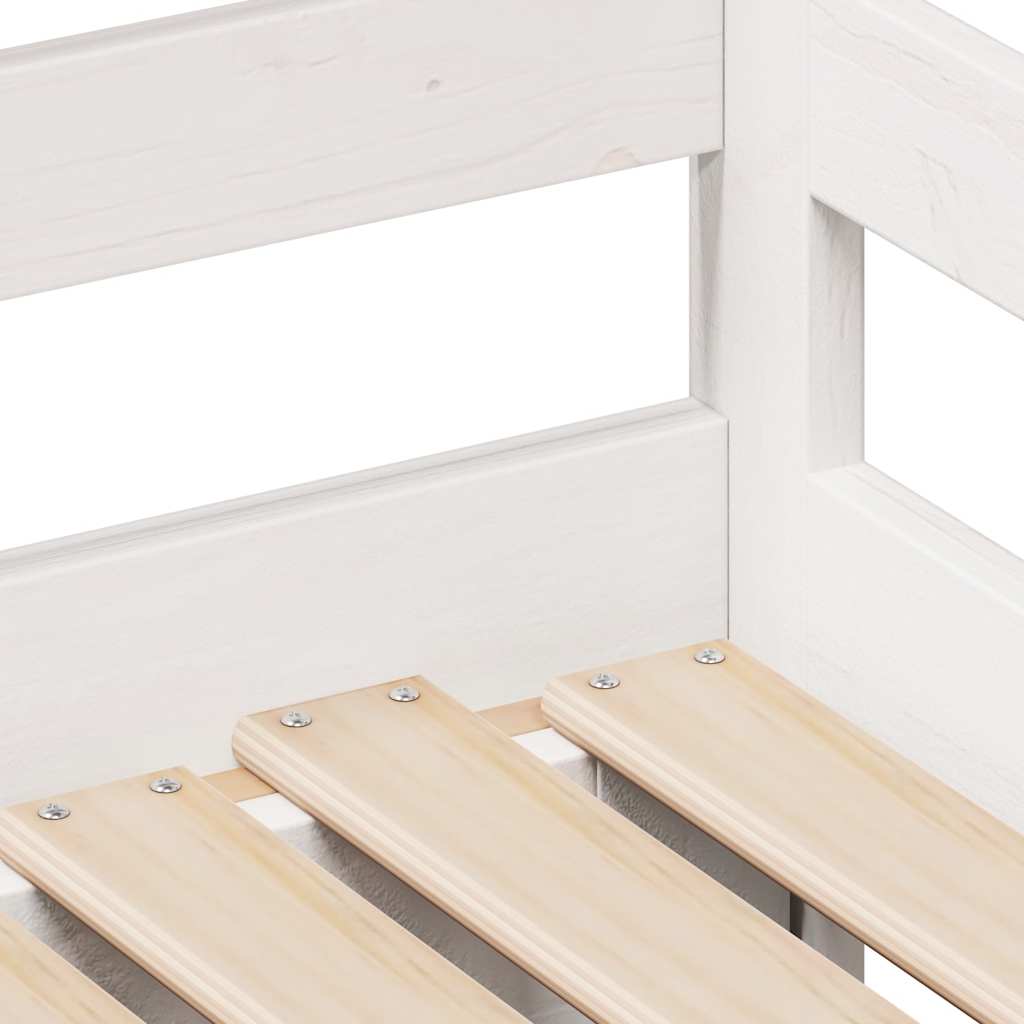 Dagseng med skuffer hvit 90x200 cm heltre furu
