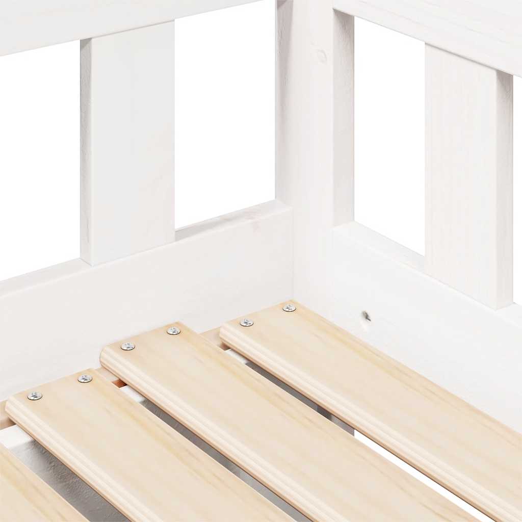 Uttrekkbar dagseng med skuffer uten madrass hvit 90x200 cm vidaXL