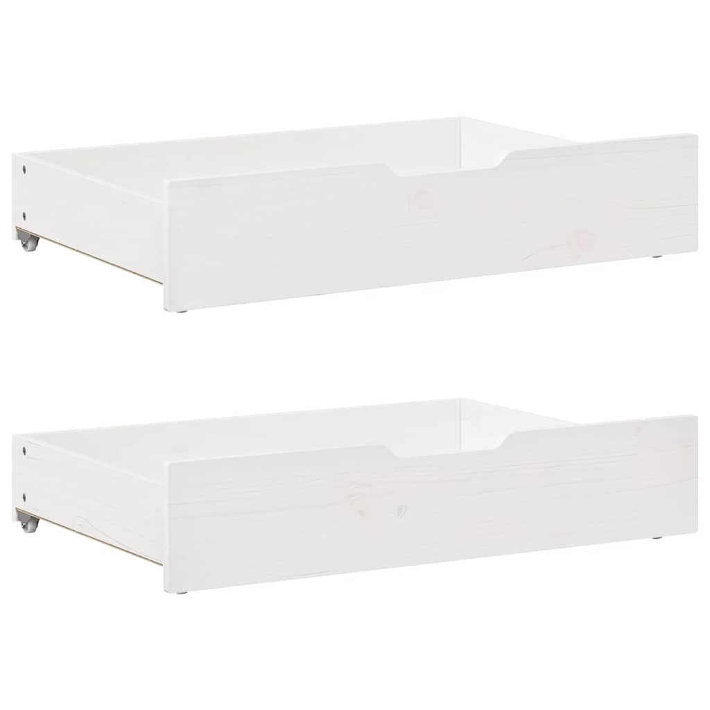 Uttrekkbar dagseng med skuffer uten madrass hvit 90x190 cm vidaXL