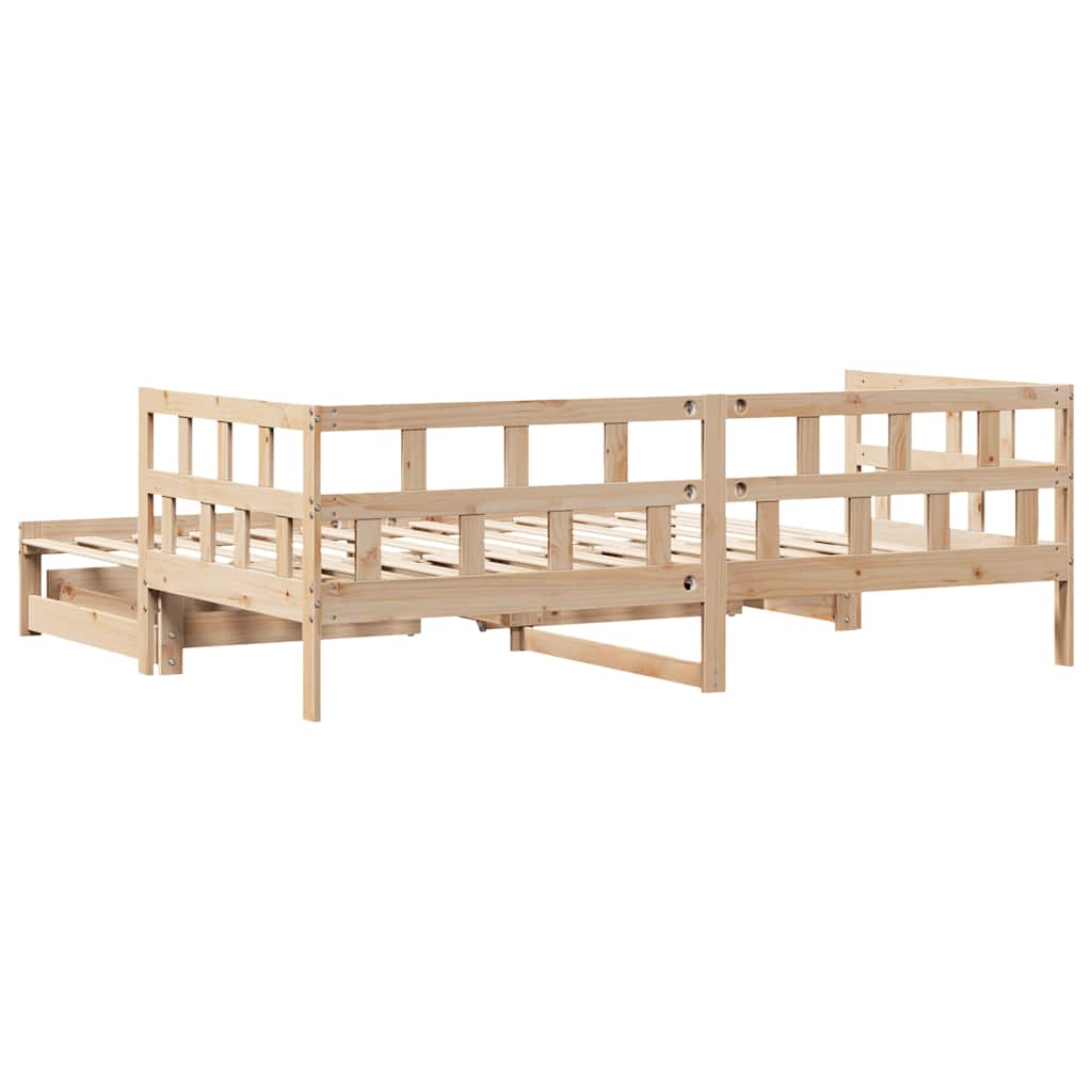 Uttrekkbar dagseng med skuffer uten madrass 90x200 cm