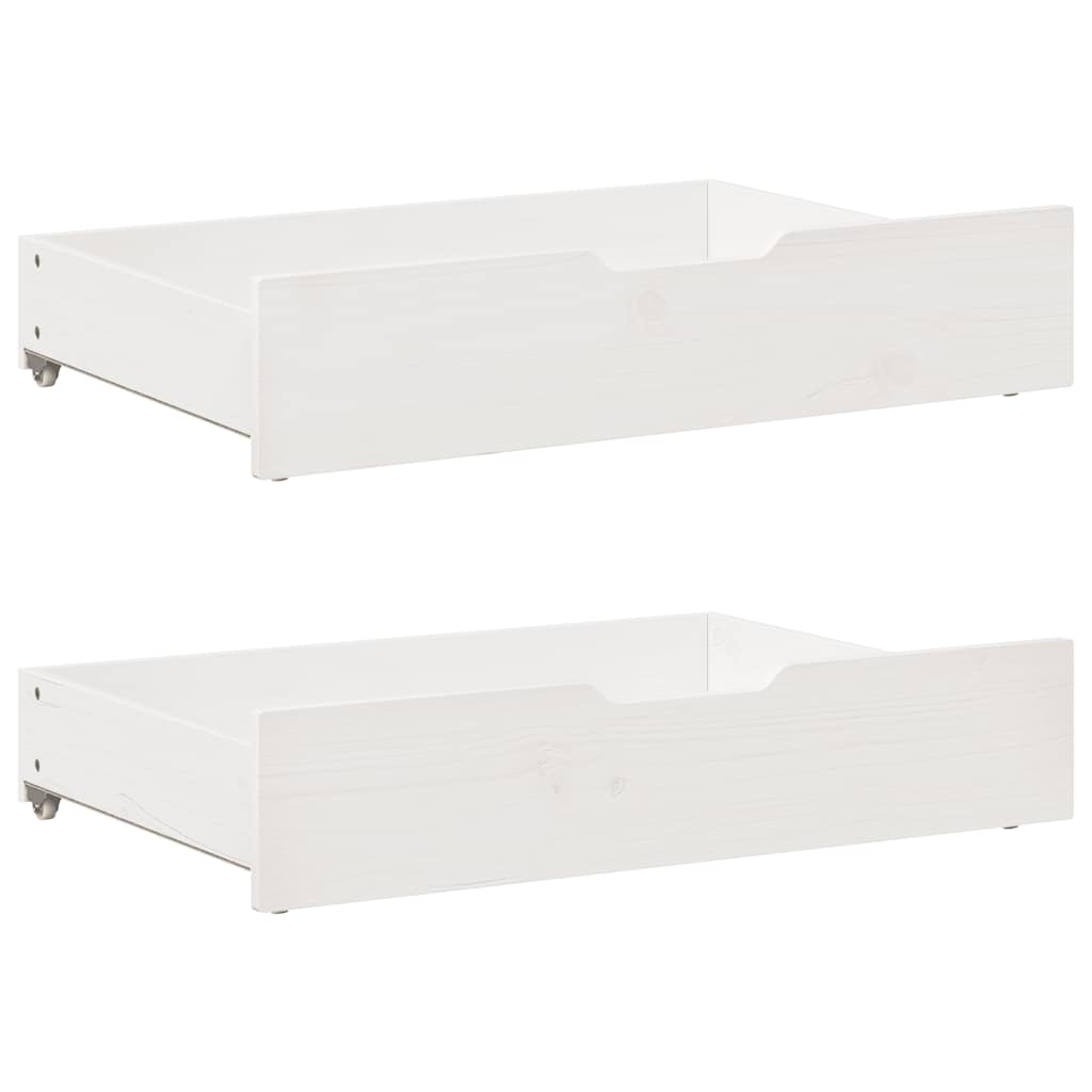 Uttrekkbar dagseng med skuffer uten madrass hvit 90x190 cm vidaXL