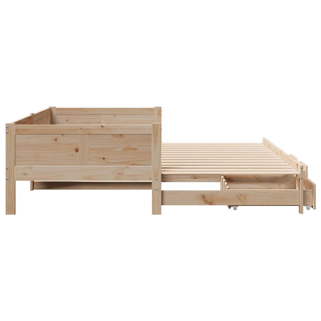 Uttrekkbar dagseng med skuffer uten madrass 80x200 cm