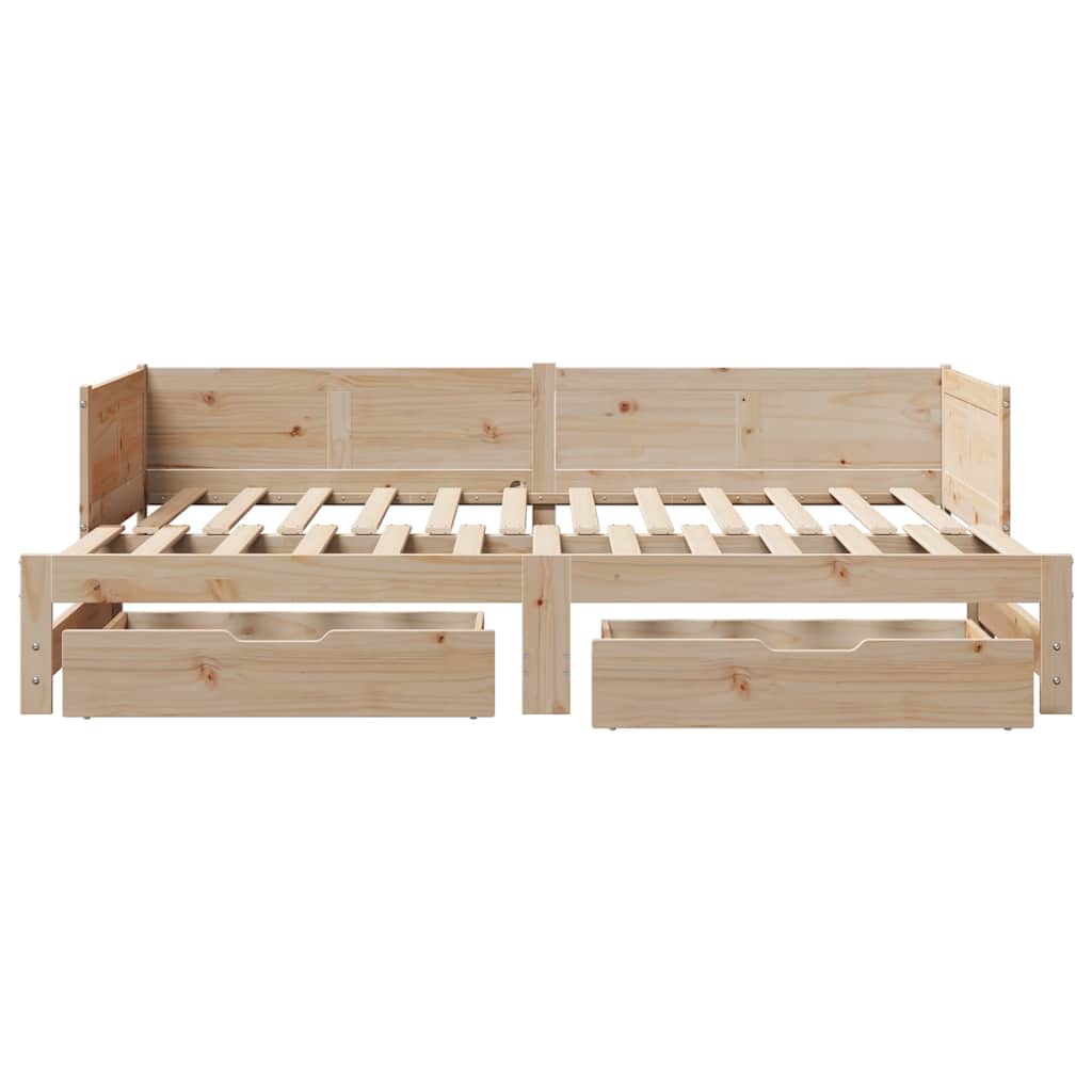Uttrekkbar dagseng med skuffer uten madrass 90x190 cm