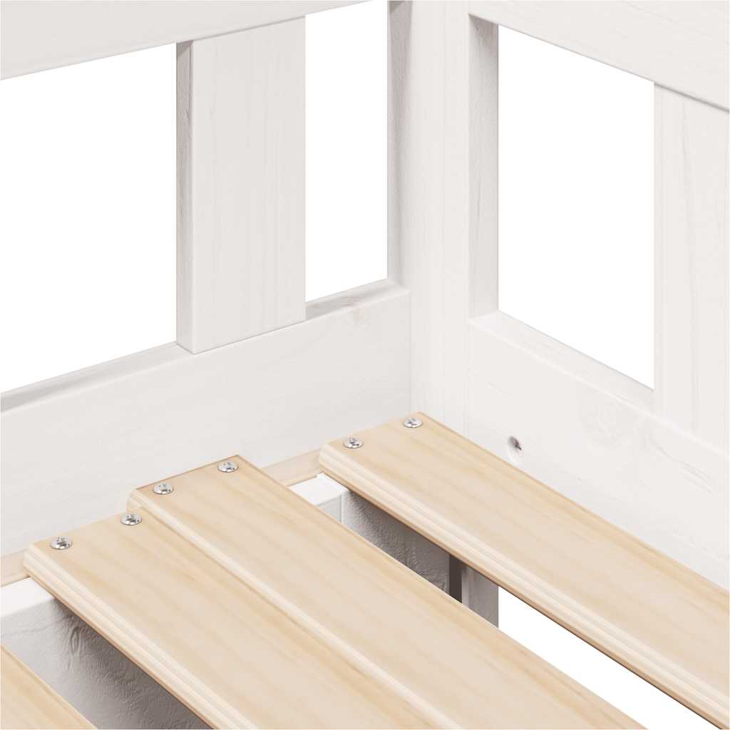 Uttrekkbar dagseng med skuffer uten madrass hvit 90x190 cm