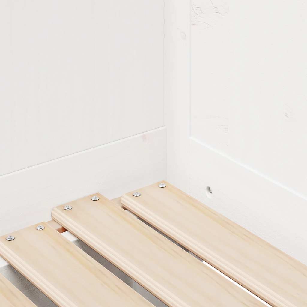 Uttrekkbar dagseng med skuffer uten madrass hvit 90x200 cm