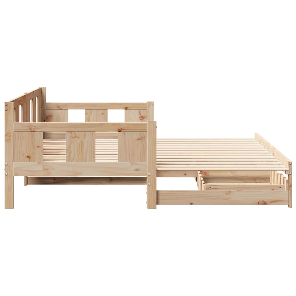 Uttrekkbar dagseng med skuffer uten madrass 90x190 cm