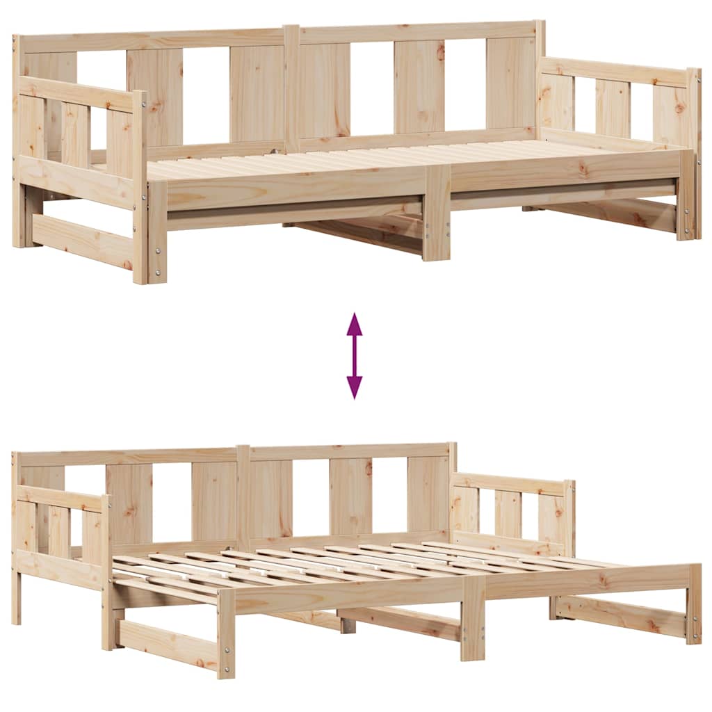 Uttrekkbar dagseng med skuffer uten madrass 90x190 cm