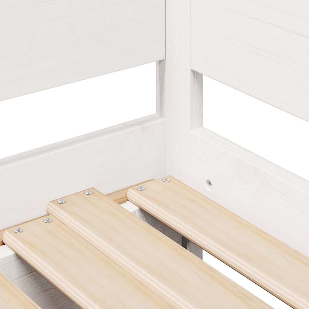 Uttrekkbar dagseng med skuffer uten madrass hvit 90x200 cm