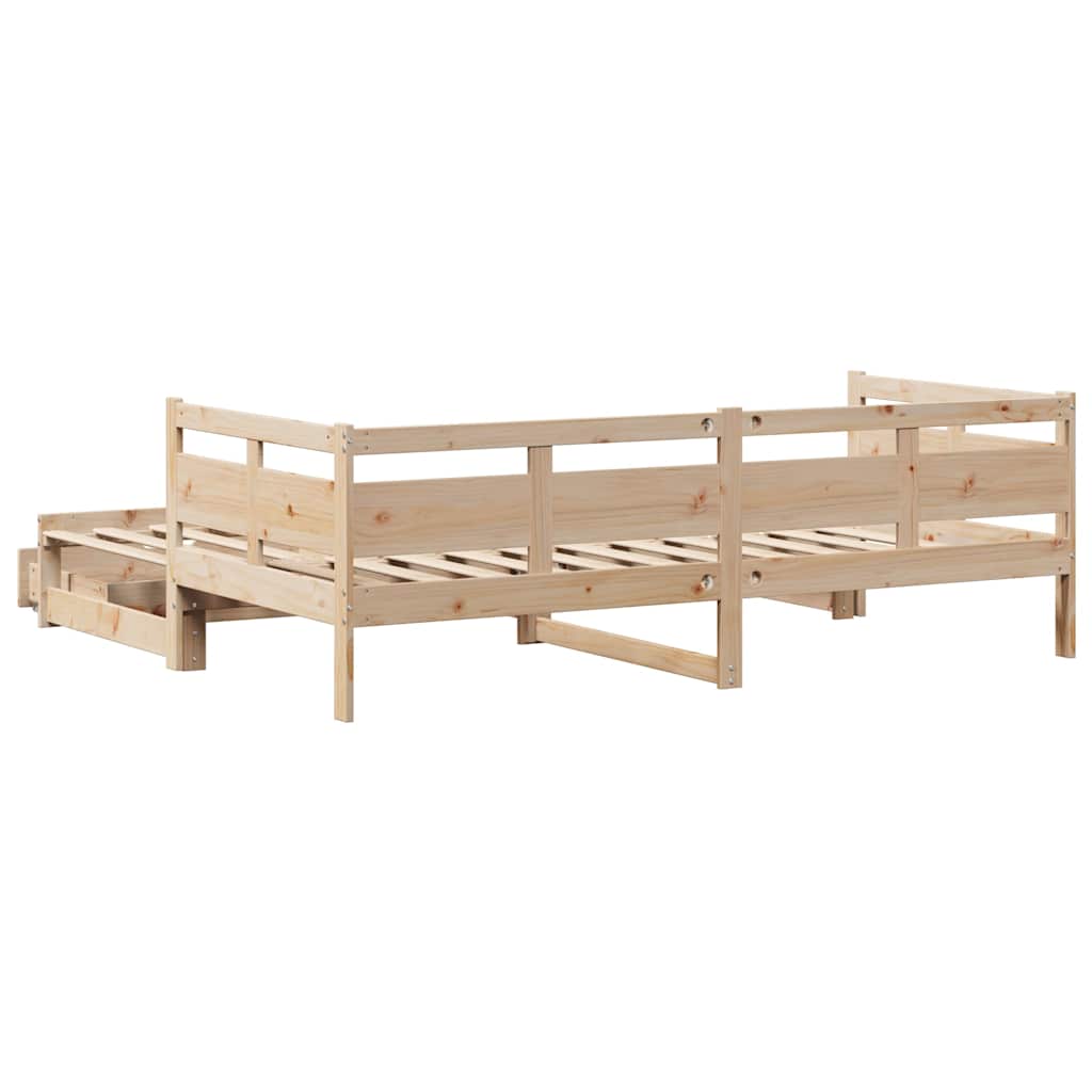 Uttrekkbar dagseng med skuffer uten madrass 80x200 cm