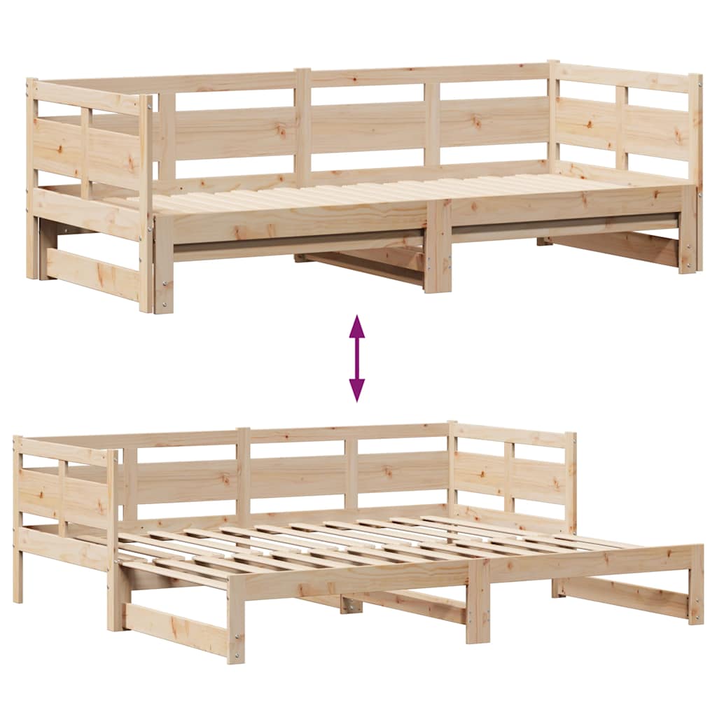 Uttrekkbar dagseng med skuffer uten madrass 80x200 cm
