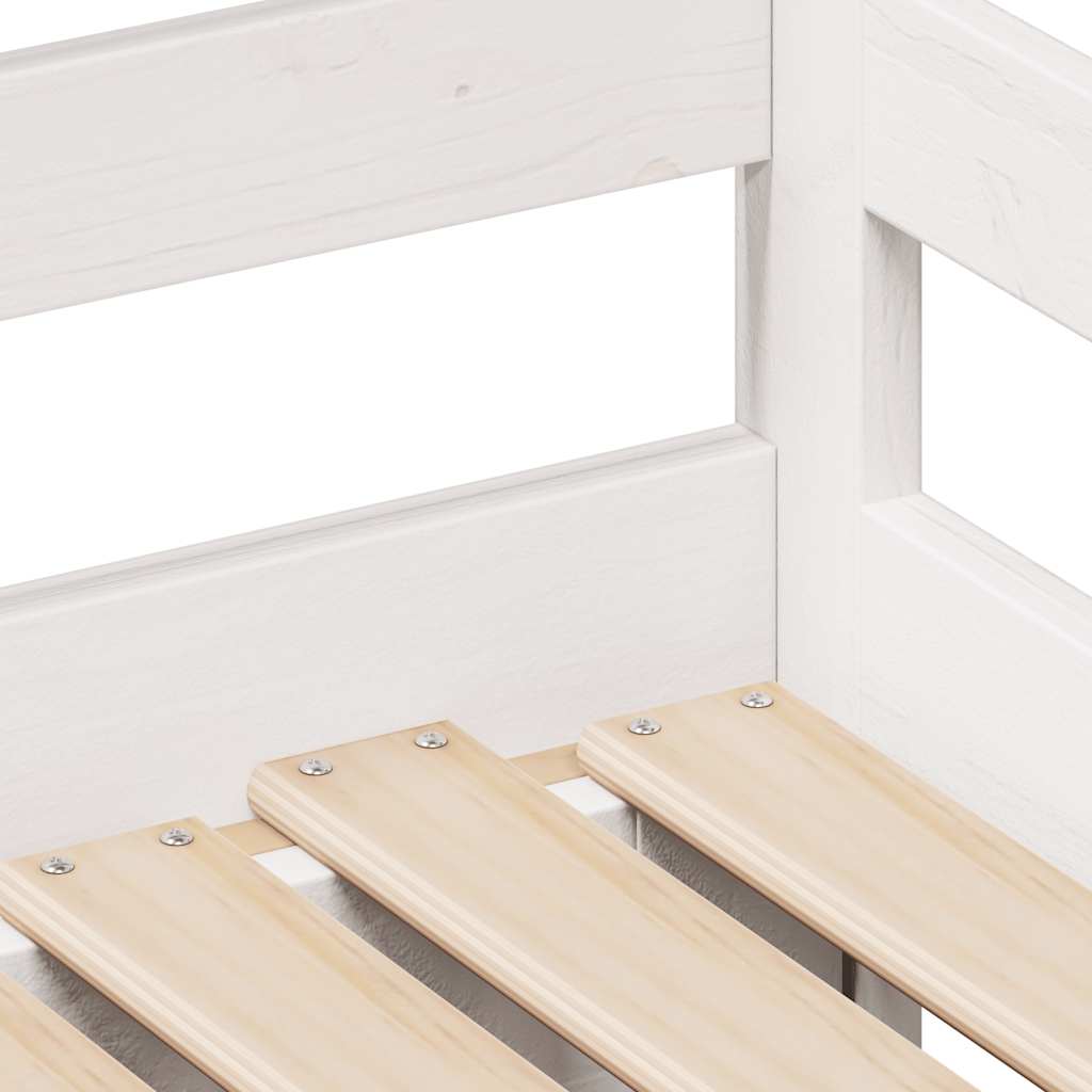 Uttrekkbar dagseng med skuffer uten madrass hvit 90x190 cm