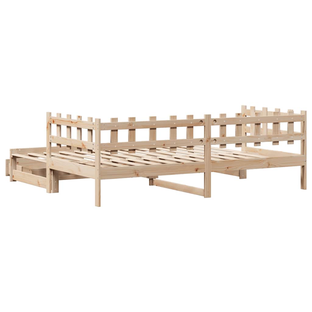 Uttrekkbar dagseng med skuffer uten madrass 80x200 cm