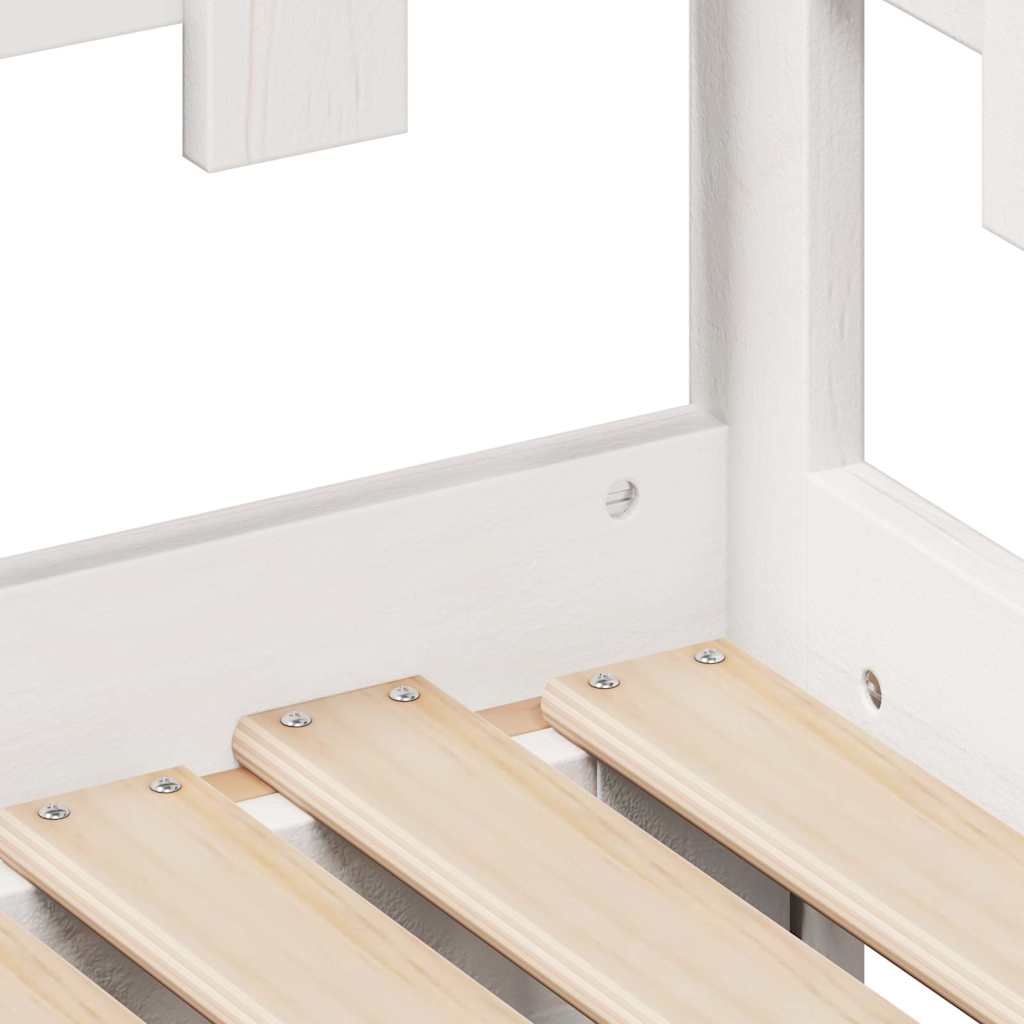 Uttrekkbar dagseng med skuffer uten madrass hvit 90x200 cm