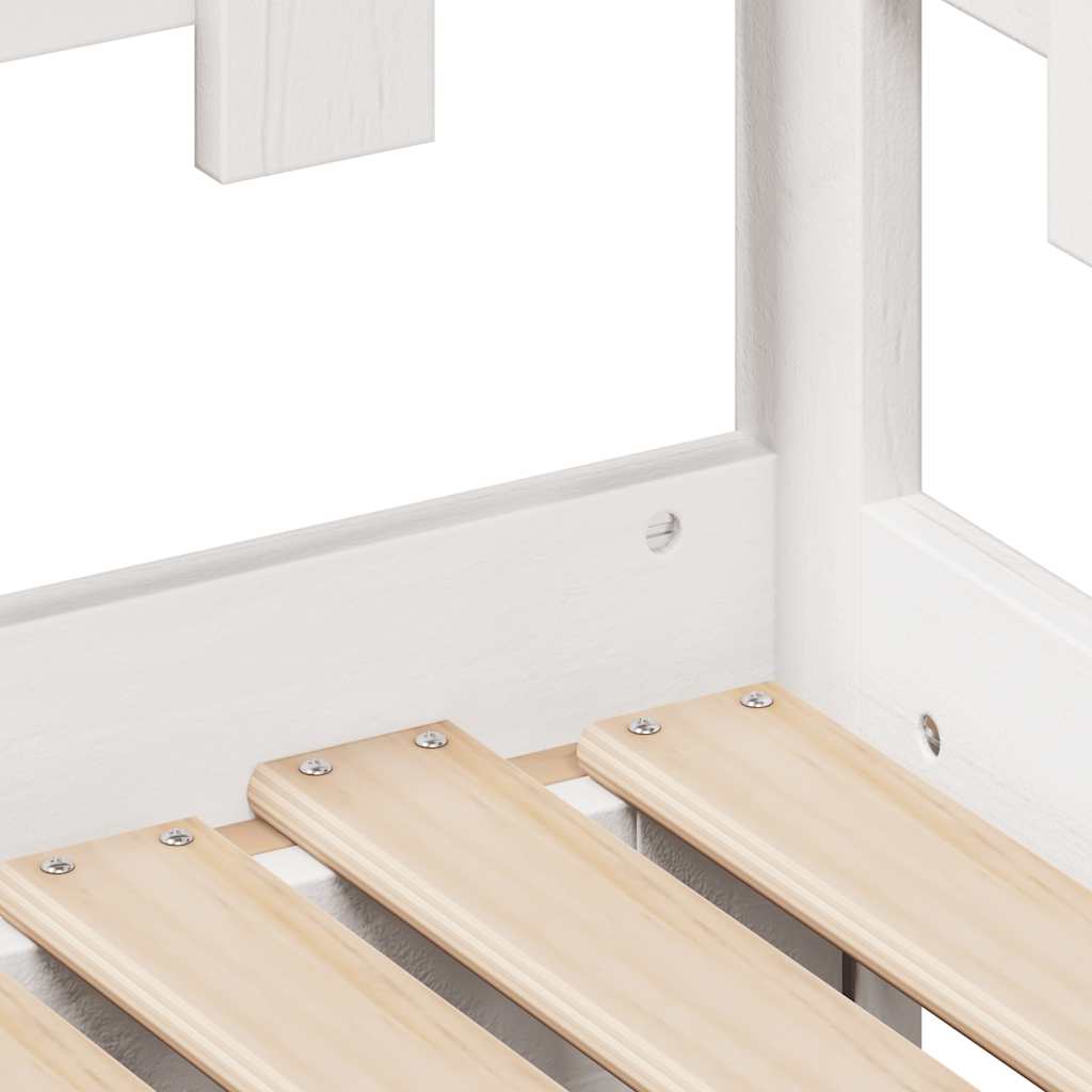 Uttrekkbar dagseng med skuffer uten madrass hvit 90x190 cm