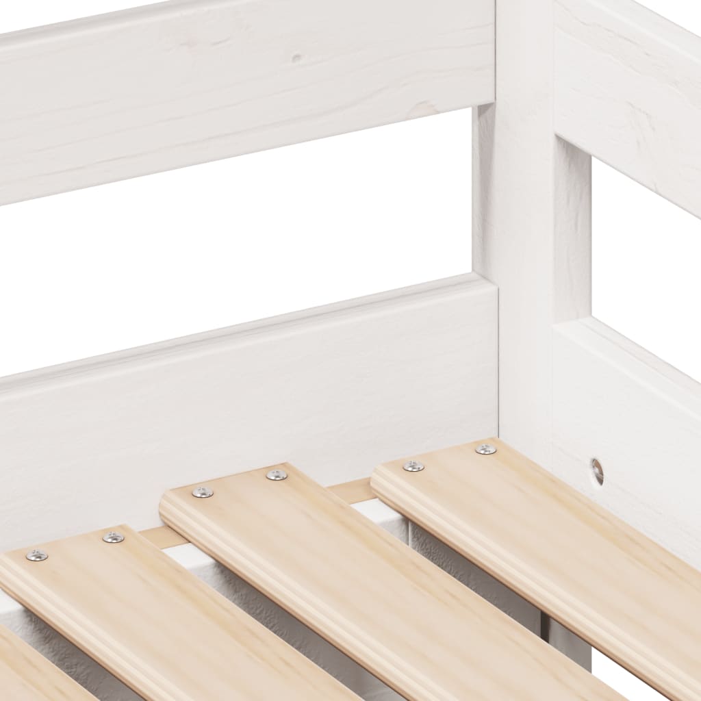 Uttrekkbar dagseng med skuffer hvit 90x200 cm heltre furu