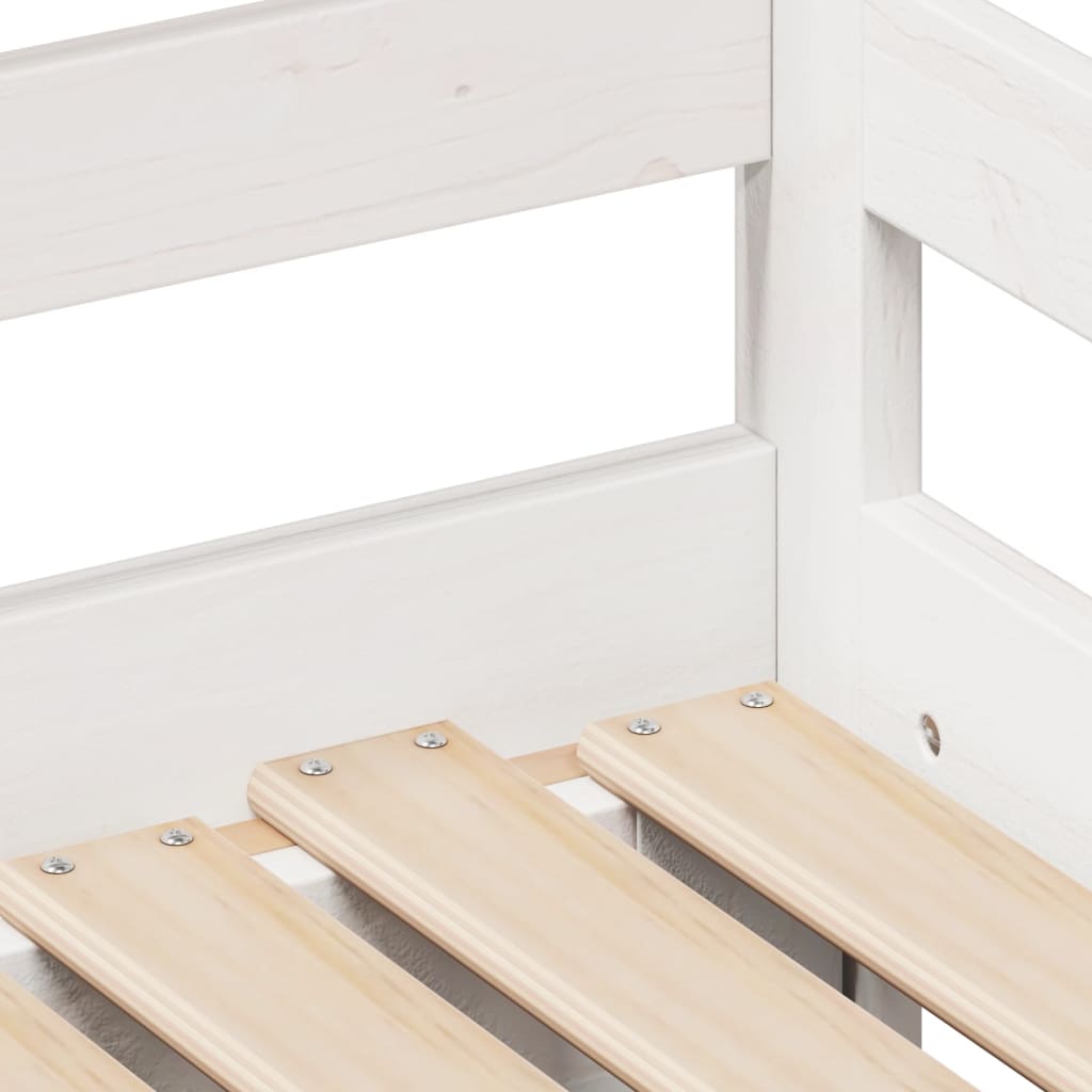 Uttrekkbar dagseng med skuffer hvit 80x200 cm heltre furu