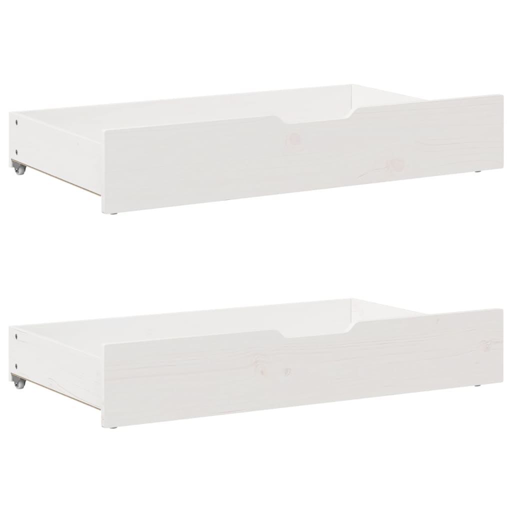 Uttrekkbar dagseng med skuffer hvit 90x190 cm heltre furu