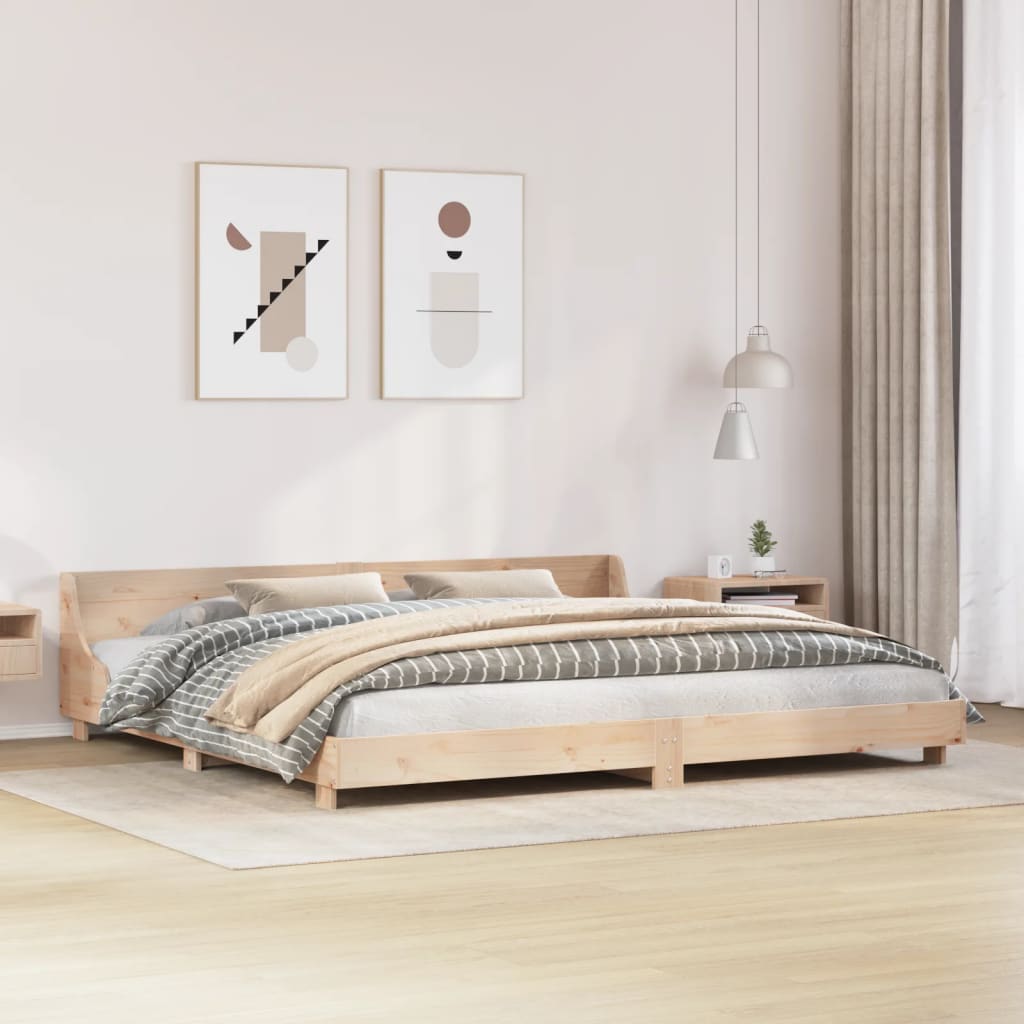 Sengeramme med madrass 200x200 cm heltre furu
