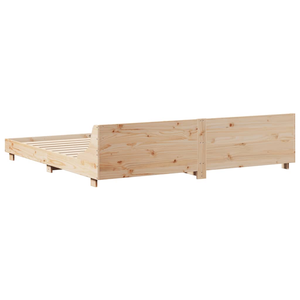 Sengeramme med madrass 200x200 cm heltre furu