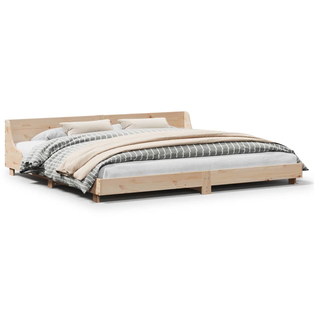 Sengeramme med madrass 200x200 cm heltre furu