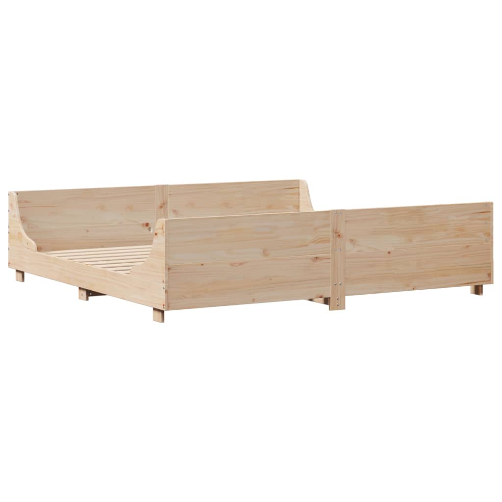 Sengeramme med madrass 200x200 cm heltre furu