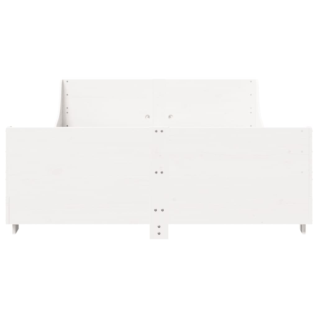 Sengeramme uten madrass hvit 140x190 cm heltre furu