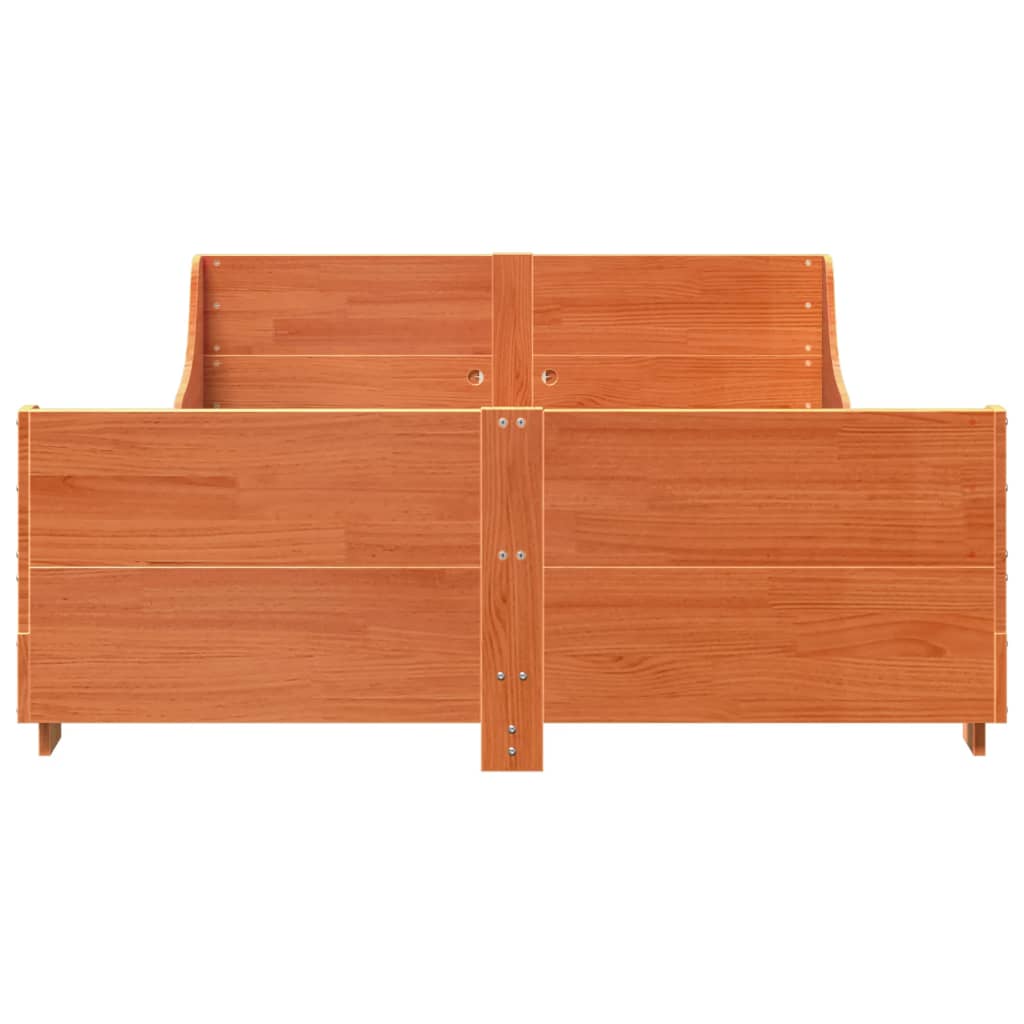 Sengeramme uten madrass voksbrun 140x190 cm heltre furu