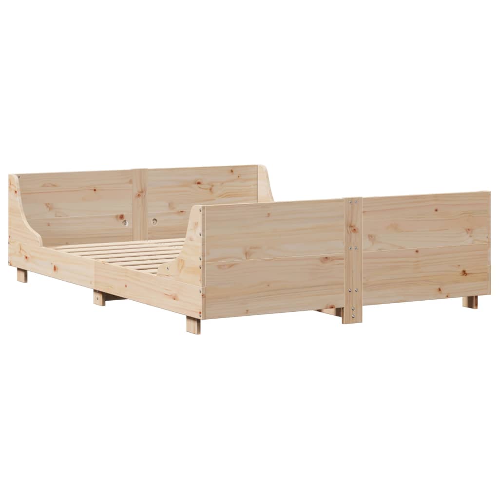 Sengeramme uten madrass hvit 135x190 cm heltre furu