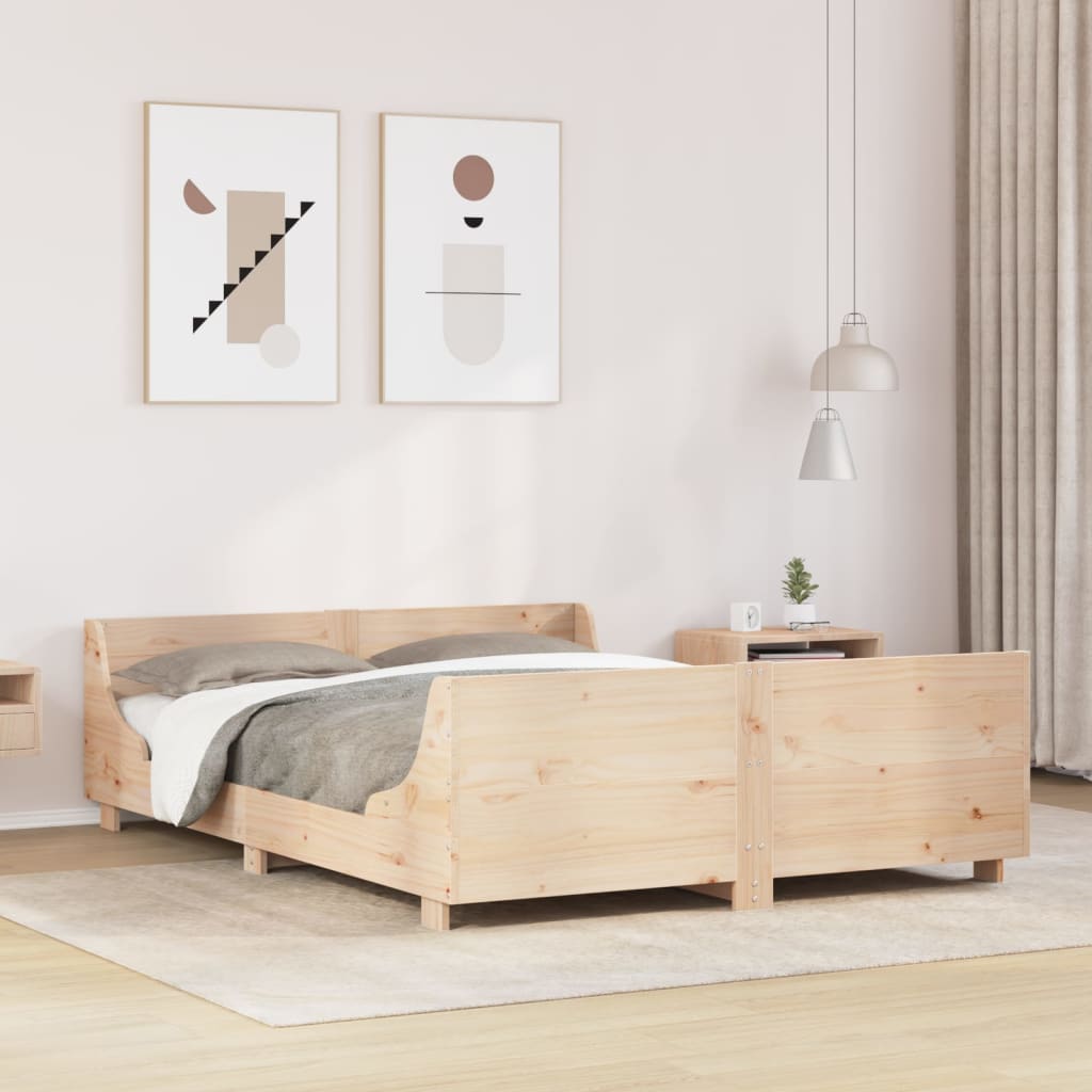 Sengeramme uten madrass hvit 135x190 cm heltre furu