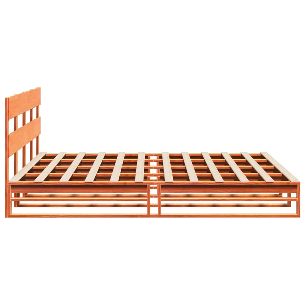 Sengeramme uten madrass voksbrun 180x200 cm heltre furu