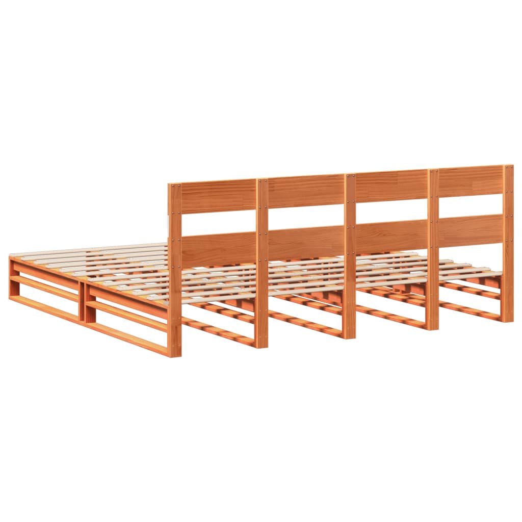 Sengeramme uten madrass voksbrun 180x200 cm heltre furu