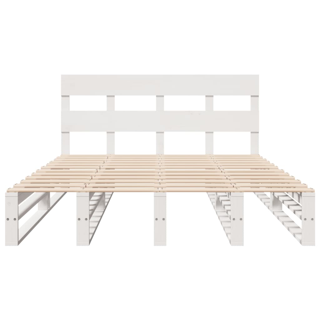 Sengeramme uten madrass hvit 120x190 cm heltre furu