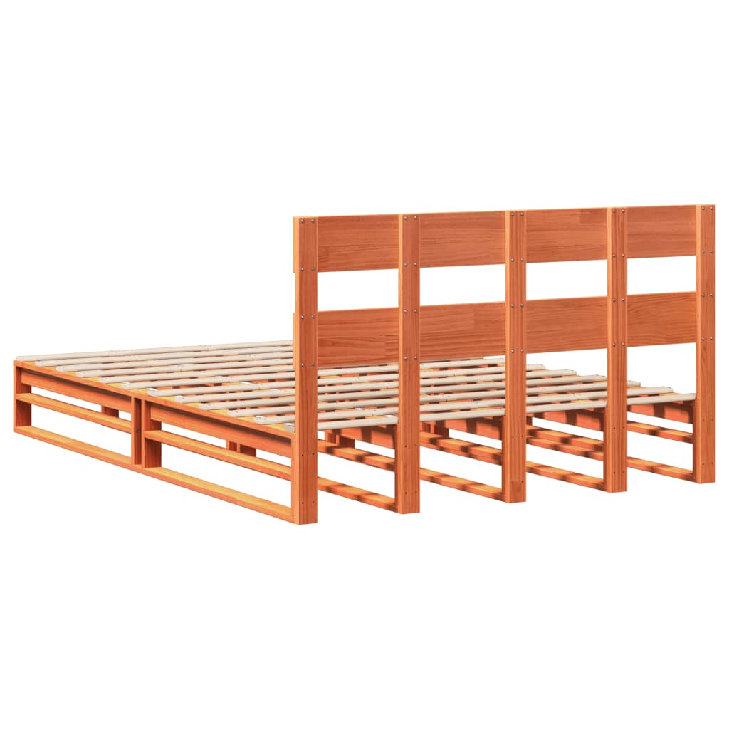 Sengeramme uten madrass voksbrun 120x190 cm heltre furu