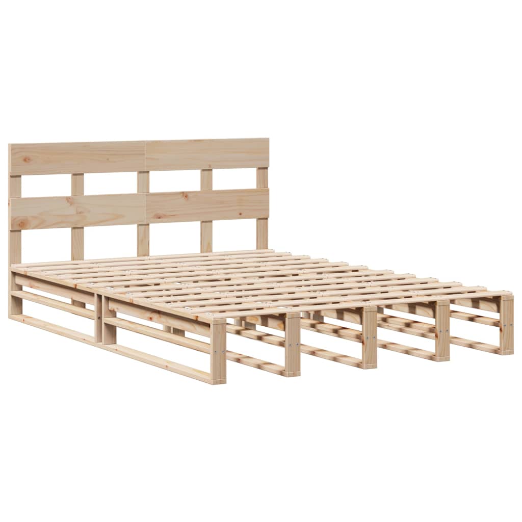Sengeramme uten madrass hvit 135x190 cm heltre furu