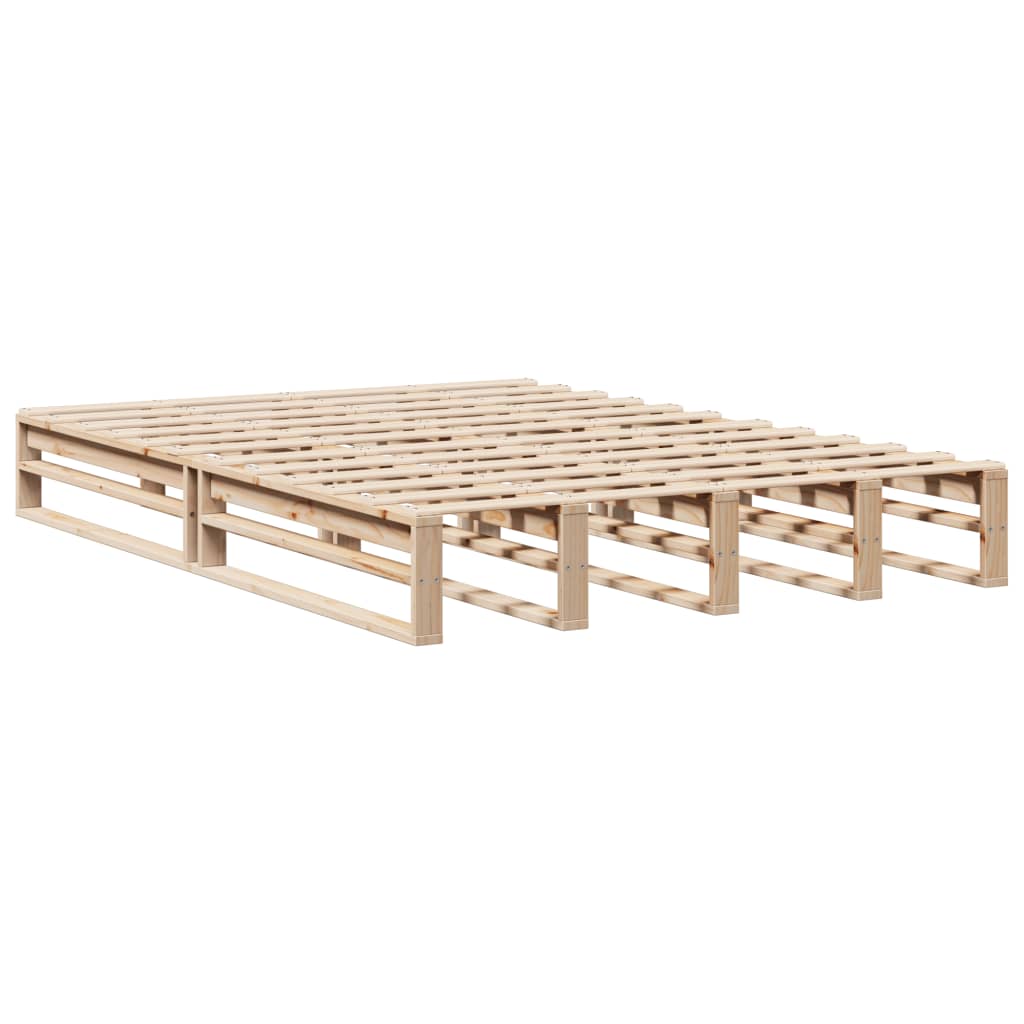 Sengeramme uten madrass hvit 135x190 cm heltre furu