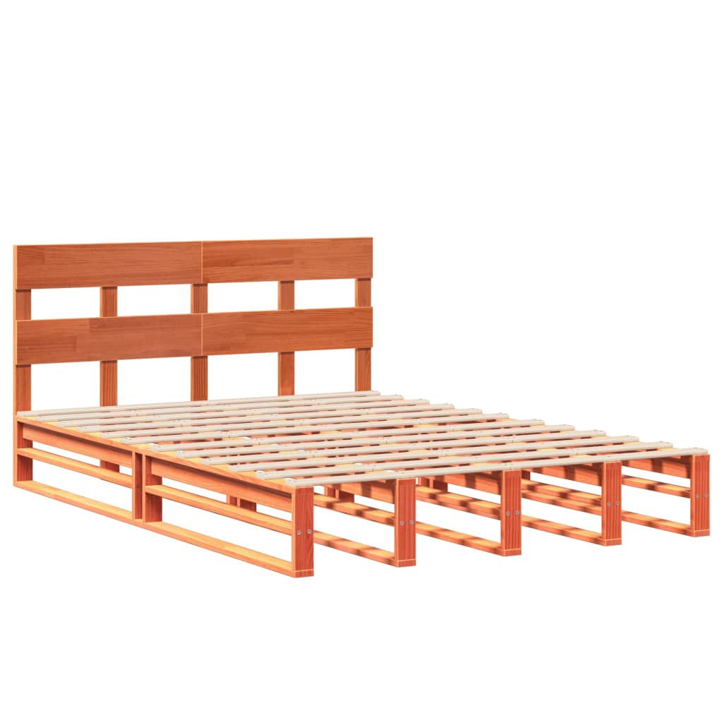 Sengeramme uten madrass brun 135x190 cm heltre furu