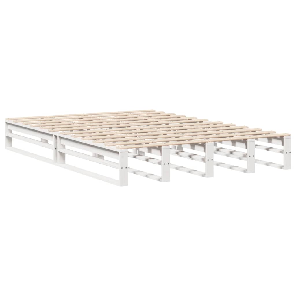 Sengeramme uten madrass hvit 140x190 cm heltre furu
