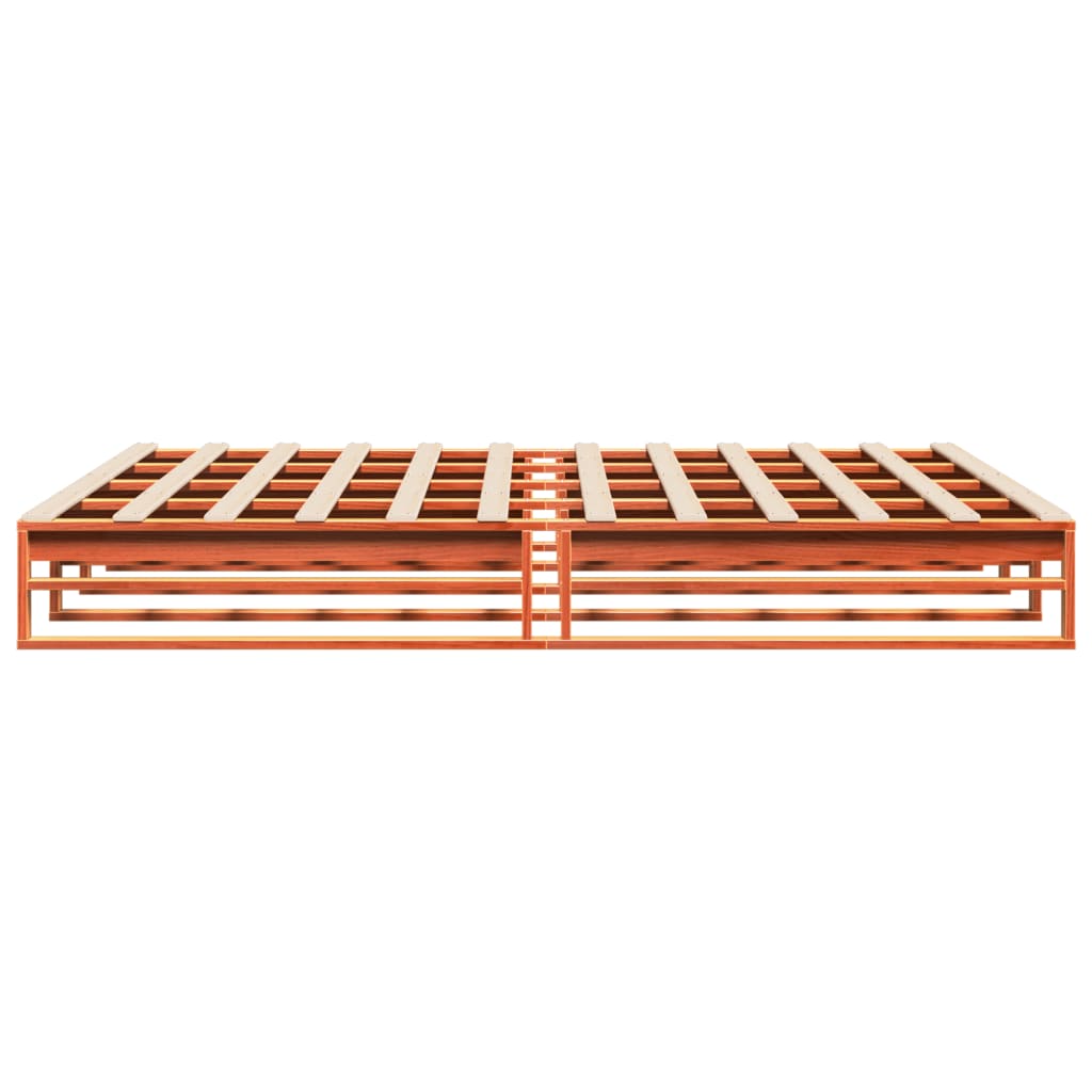 Sengeramme uten madrass voksbrun 180x200 cm heltre furu