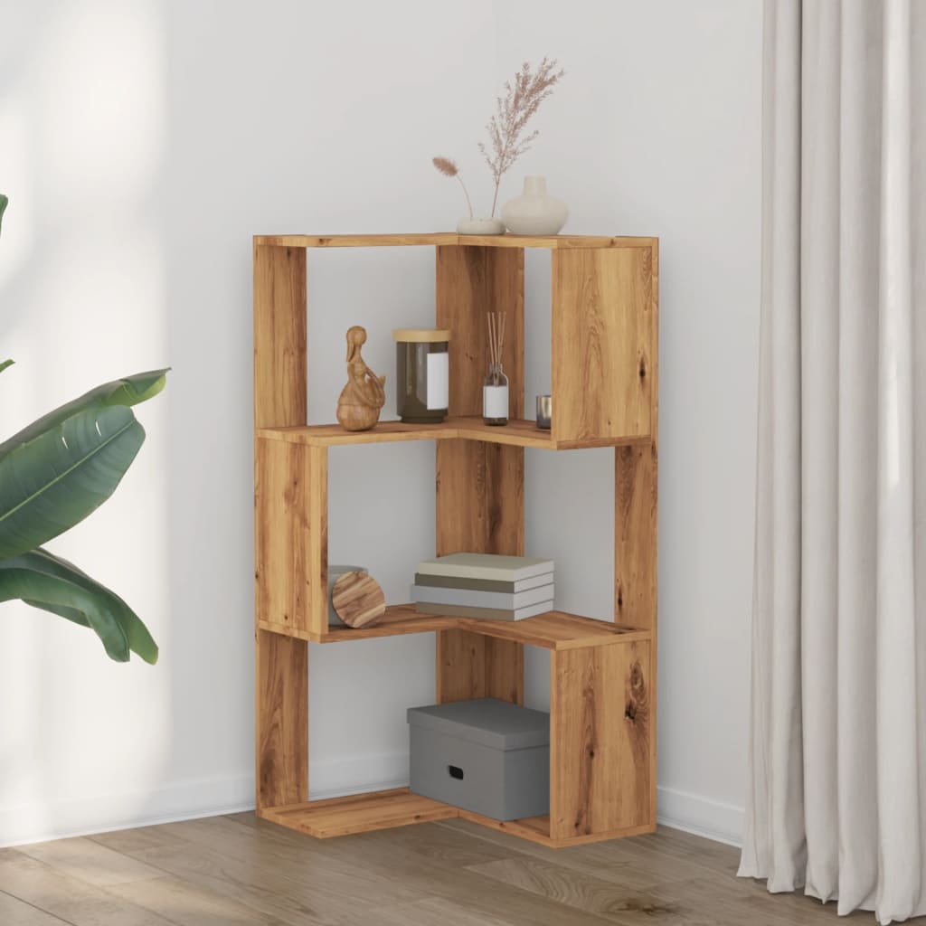 Bokhylle 3 etasjer artisan eik 50x50x102 cm konstruert tre