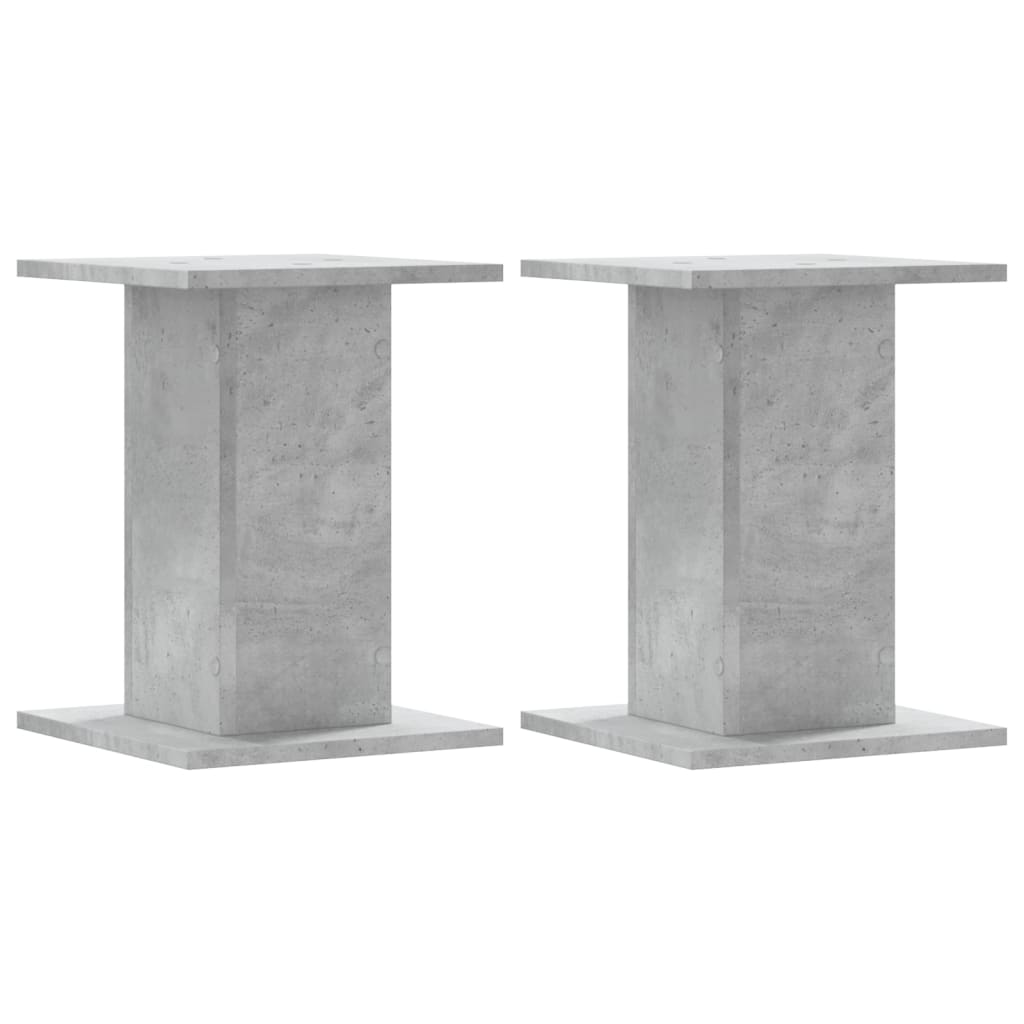 Høyttalerstativ 2 stk betonggrå 30x30x40 cm konstruert tre